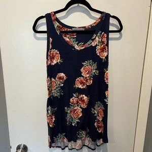 Navy blue with floral pattern tank top